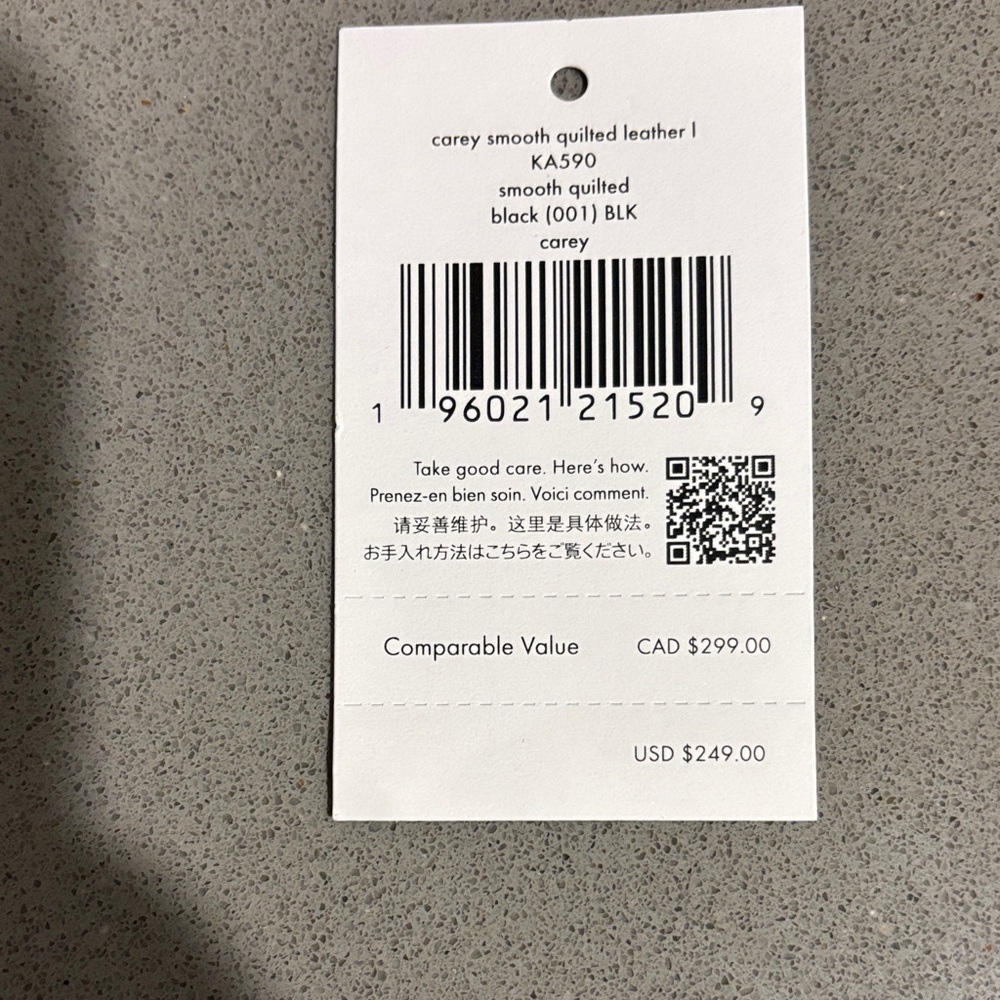 NWT kate spade Wallet- Black Quilted Leather - Picture 2 of 3